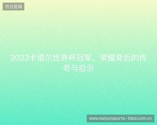 2023卡塔尔世界杯冠军，荣耀背后的传奇与启示